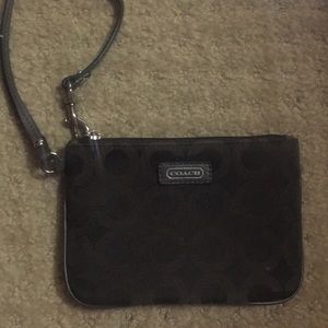 Modern grey coach wristlet